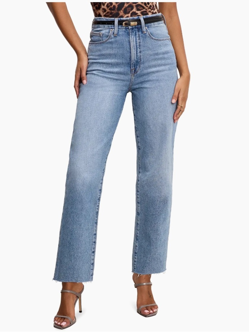 Good American Good Boy Straight Crop Jeans